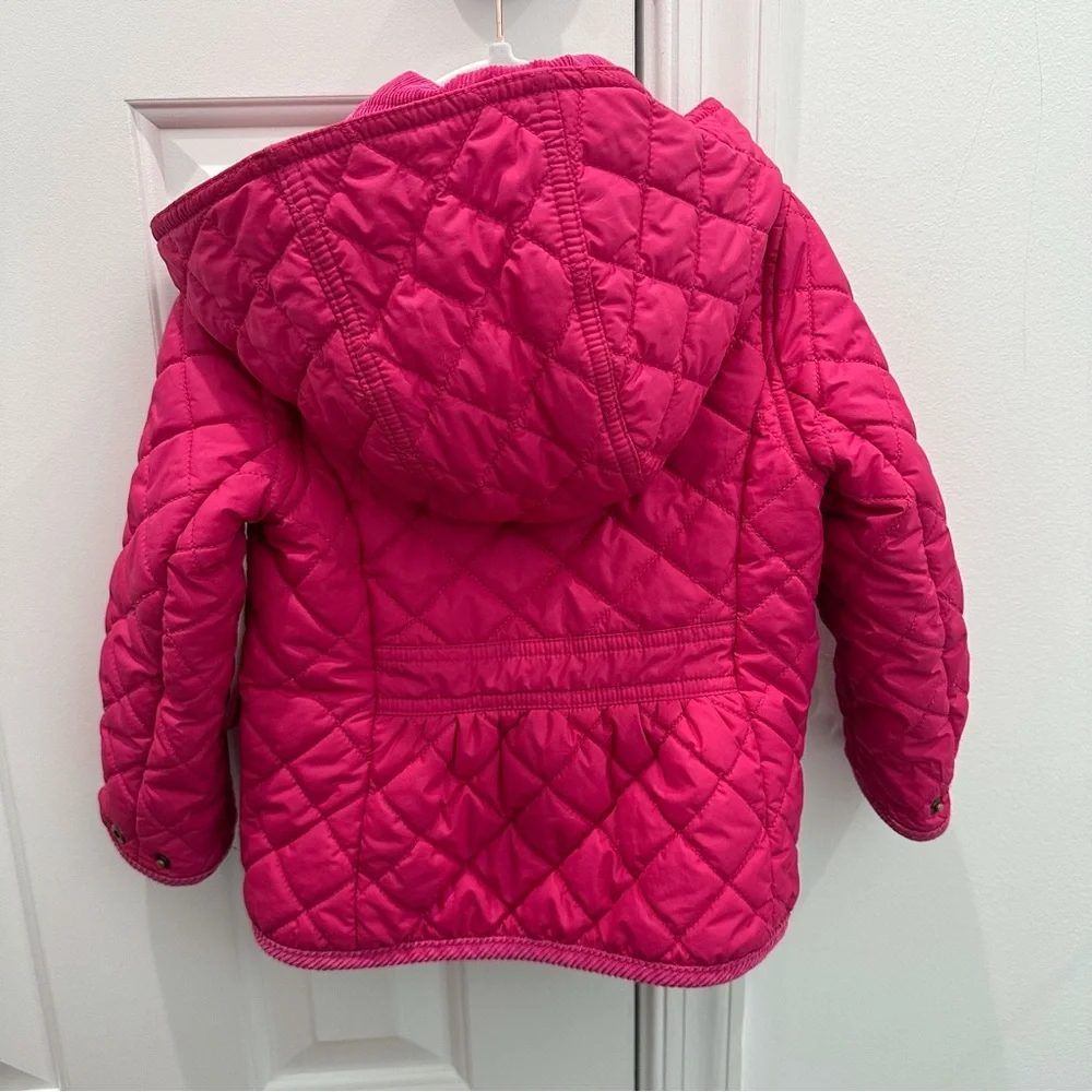 Polo by Ralph Lauren pink quilted jacket with hood 3T - Picture 3 of 3